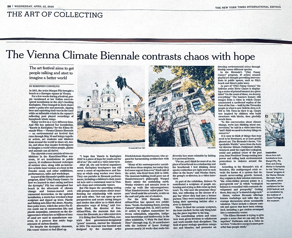 Margot Pilz - Klima Biennale - NEW YORK TIMES
