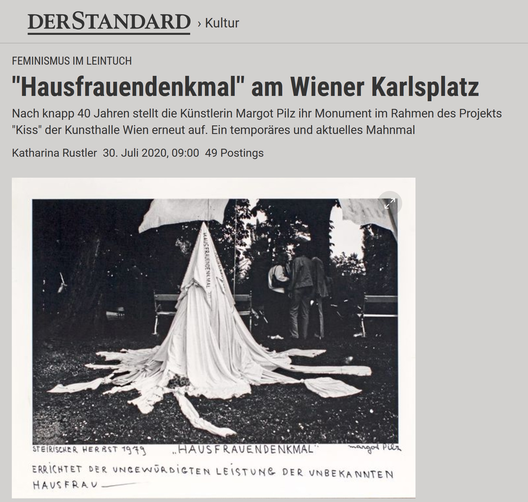Margot Pilz - Hausfrauendenkmal - 2020