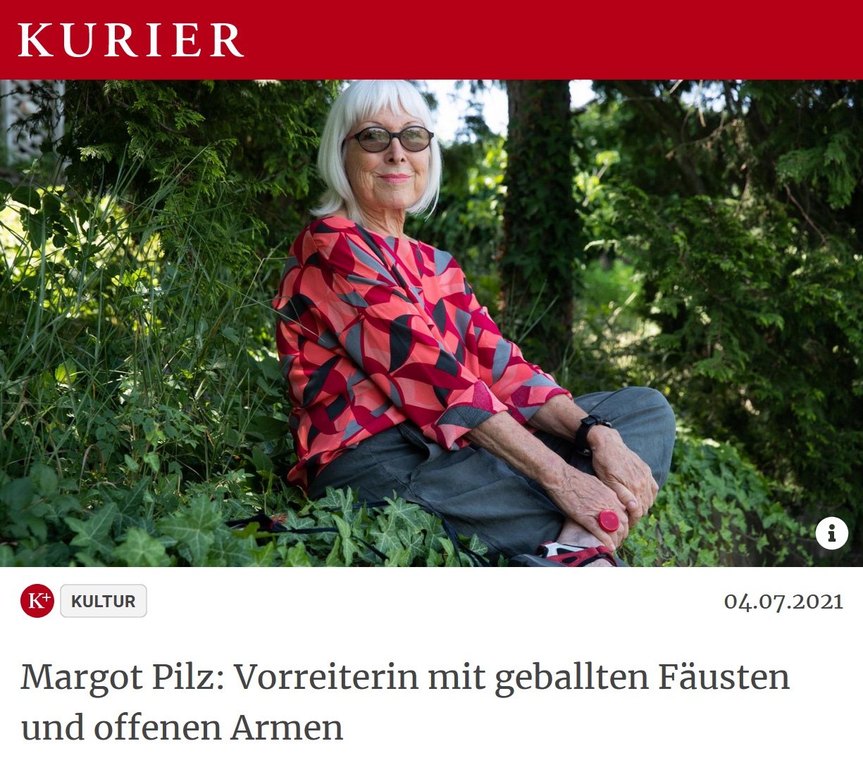 Margot Pilz - Kurier - 4. Juli 2021
